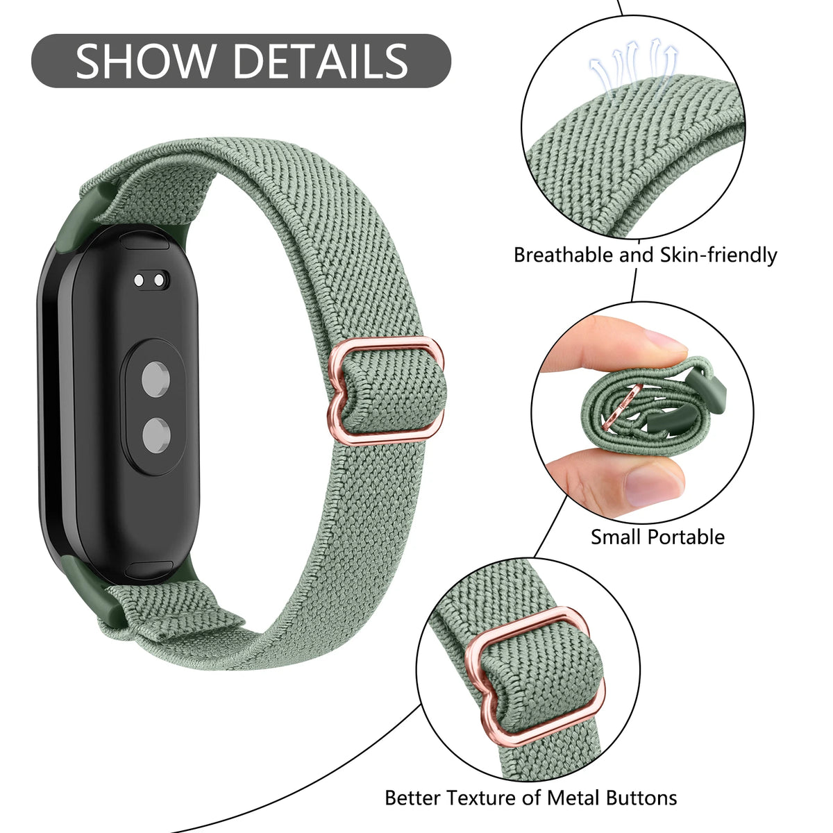 Bracelet en Nylon élastique pour Xiaomi Smart Band 10 9 8 bandes de remplacement pour Xiaomi Smart Band 9 8 Correa Bracelet accessoire