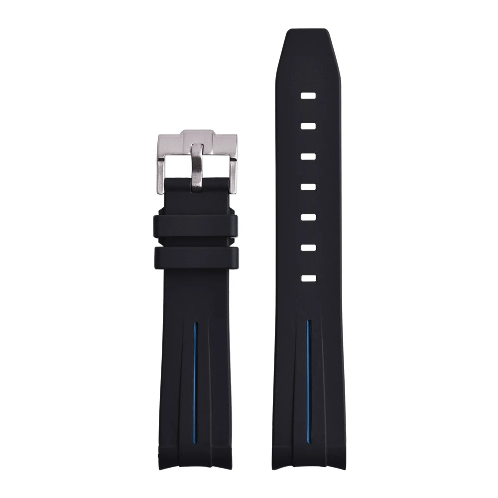 STAPELP Bracciale per orologio in gomma con estremità curva da 20 mm adatto per Omega X s-watch Joint Moon cinturini per orologi uomo donna Cinturino impermeabile