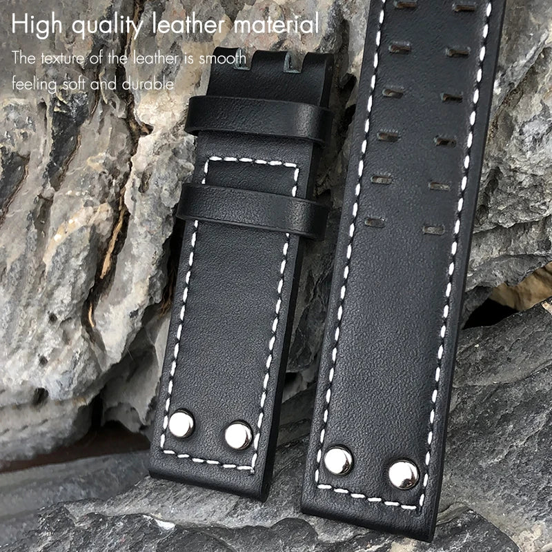 Bracelet de montre en cuir véritable, 20mm 21mm 22mm, pour Hamilton kaki Aviation, ceinture en cuir de vache confortable, accessoires