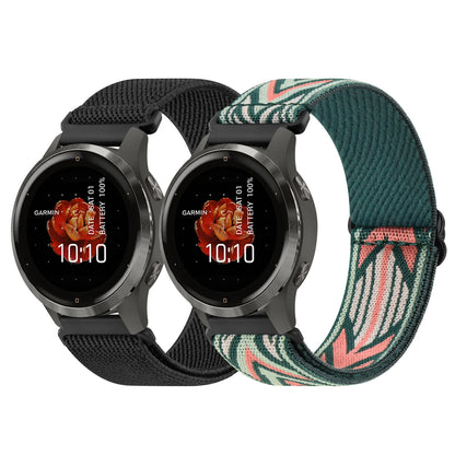 Bracelet en Nylon élastique de 18mm pour Garmin Venu 3S 2s/Vivoactive 4s/Vivomove 3S/Forerunner 265s 255s, Bracelet de Sport