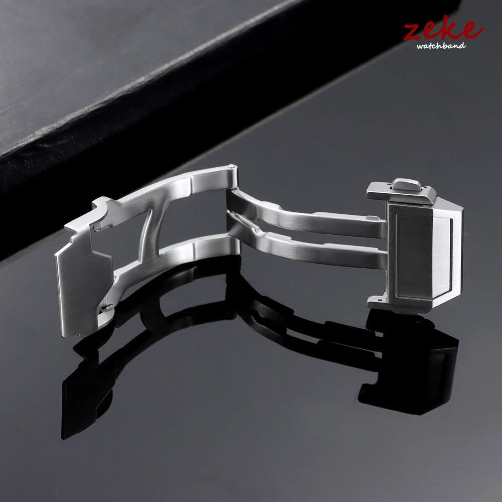 Hebilla de reloj desplegable sólida para Hublot, 20 mm 22 mm, plata, doble pulsador, cierre de seguridad mate, correas de acero inoxidable, accesorios de cierre