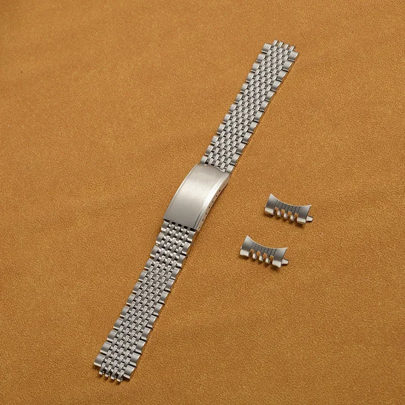 New 18mm 19mm 20mm Solid Rice Bead Stainless Steel Watch Band OMEGA Bracelet