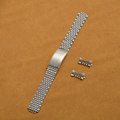 New 18mm 19mm 20mm Solid Rice Bead Stainless Steel Watch Band OMEGA Bracelet