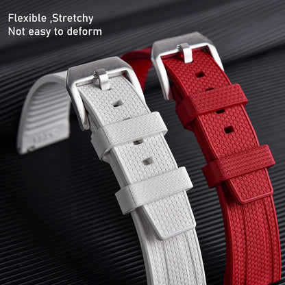 FKM Rubber Watch Strap 20mm 22mm Quick Release Waterproof Fluoro Rubber Dive Watch Band for Traditional Dive Watch Accessories