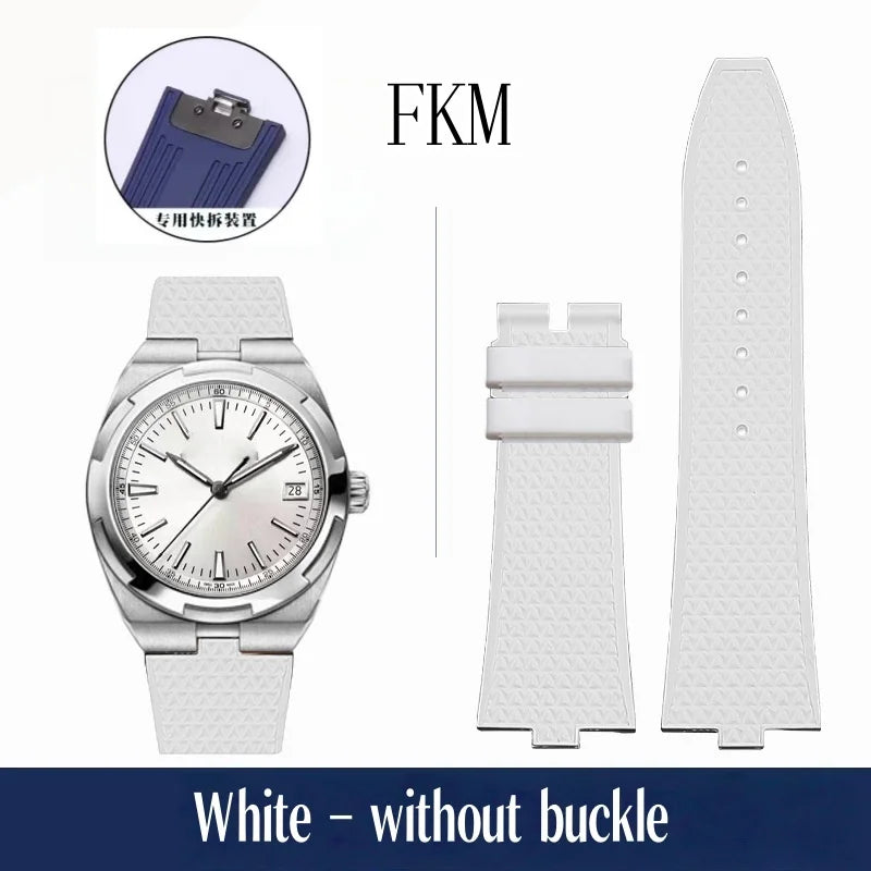 Bracelet de montre en caoutchouc Fluoros FKM à dégagement rapide, pour bracelet Vacheron VC Overseas 4300V 4500V 5500V 7900V, 24x7mm