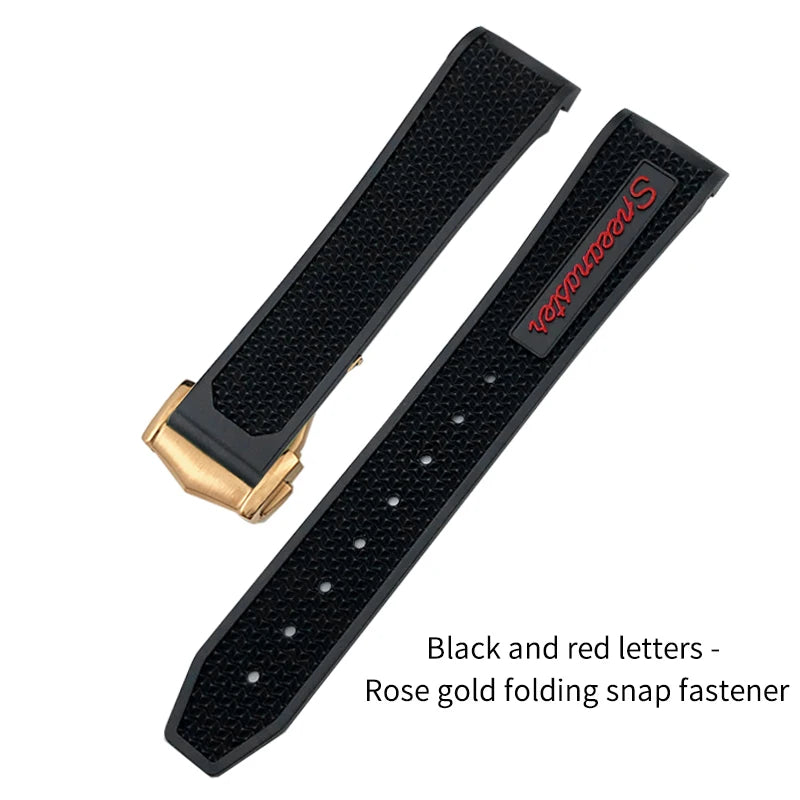 Soft Rubber and Silicone Watch Strap, 19mm 21mm 20mm 18mm, for Omega Speedmaster Seamaster 300 Sport Watch, Black and Blue Bracelets