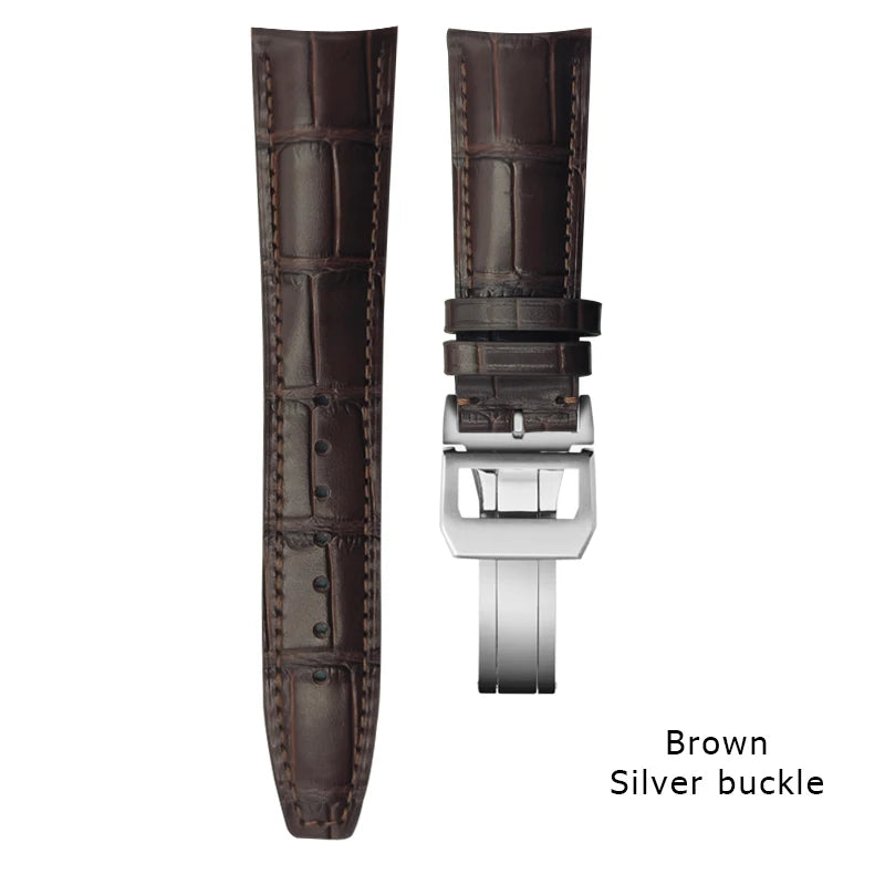 Curved end watch strap for IWC PILOT Portugieser Portofino 20mm 21mm 22mm genuine calfskin watchband high quality cowhide strap