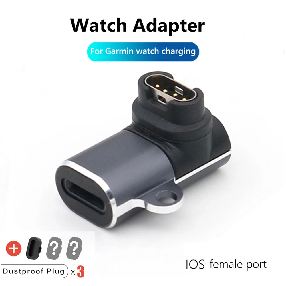 Adaptateur Portable de chargement de Type C/Micro USB/iOS, pour Garmin Fenix 7 7S 7X 6 6S 6X 5 5s 5X Venu 2 2S, convertisseur de chargeur de montre intelligente