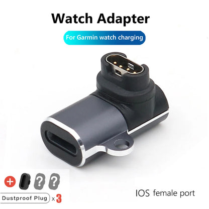 Adaptateur Portable de chargement de Type C/Micro USB/iOS, pour Garmin Fenix 7 7S 7X 6 6S 6X 5 5s 5X Venu 2 2S, convertisseur de chargeur de montre intelligente