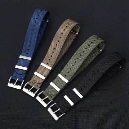 Cinturino per orologio in nylon intrecciato in tessuto resistente ad alta densità di alta qualità 20 mm 22 mm, cinturino per orologio sportivo in nylon morbido e spesso, accessori