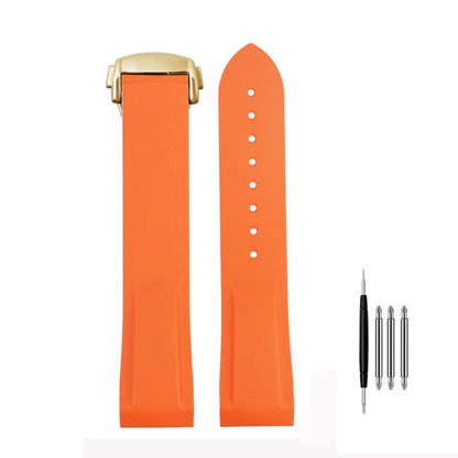 Cinturino per orologio da uomo in gomma e silicone, fibbia pieghevole, estremità curva, per Omega Seam84300 Speedmaster, 20 mm 21 mm 22 mm