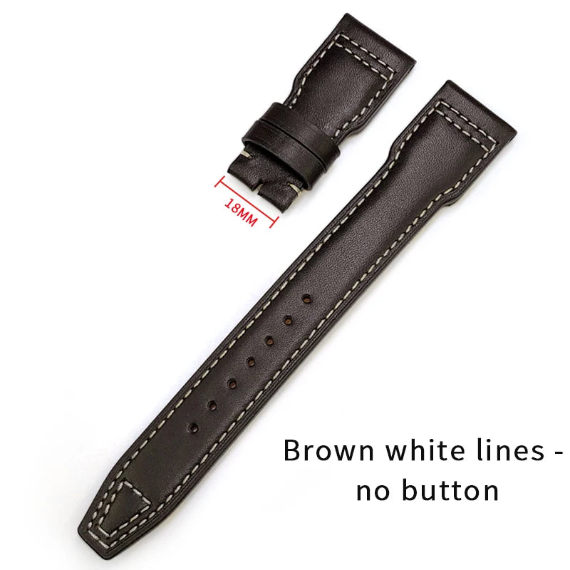 Bracelet de montre en cuir véritable de vache épais, 20mm 21mm 22mm, pour montres IWC Big Pilot IW3777 IW3270 IW3881 IW5009