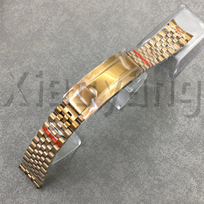 20mm 904L café marron Bronze bracelet de montre glisser boucle pliante huîtres/nouveau Double extrémité lien jubilé hommes bracelet ajustement boîtier de montre de plongée