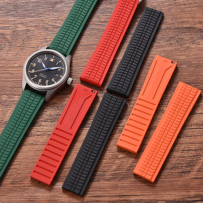 Bracelet montre pour Patek Philippe Caoutchouc Premium - Rapide /  Fermoir Papillon / à découpée