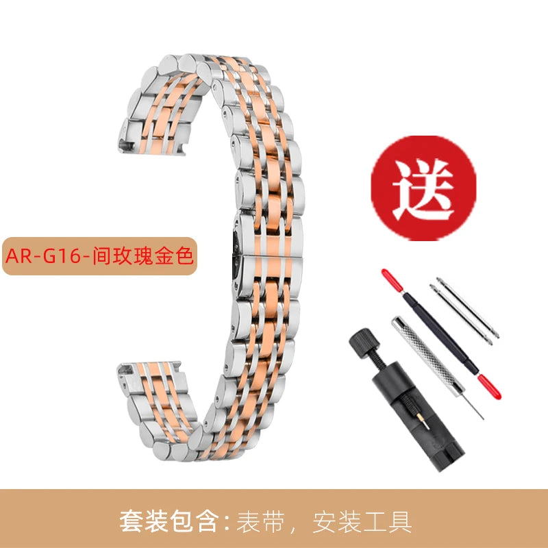 6mm 8mm 10mm 12mm 14mm 16mm Ladies Stainless Steel Buckle Mesh Watch Band Ultra-Thin Steel Bracelet Small Size Chain Width
