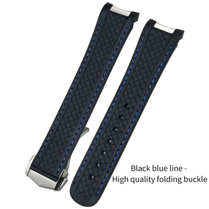 Bracelet de montre en caoutchouc fluoré FKM coloré de qualité supérieure, 19mm, 20mm, 21mm, pour Omega Seamaster 300 Aqua Terra AT150, bracelet de montre souple, outil