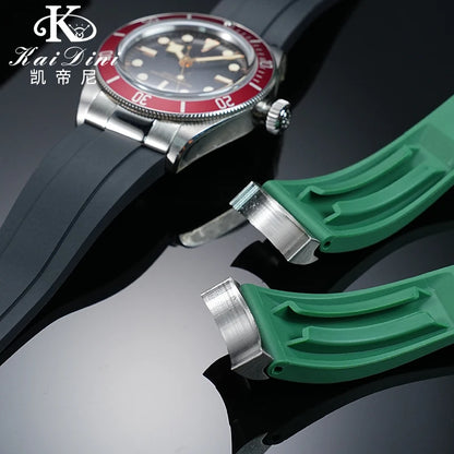 Lien d'extrémité incurvée 20/21/22mm adapté au bracelet TUDOR M79360 M79363, accessoires de bracelet de montre en caoutchouc avec connexion en acier inoxydable