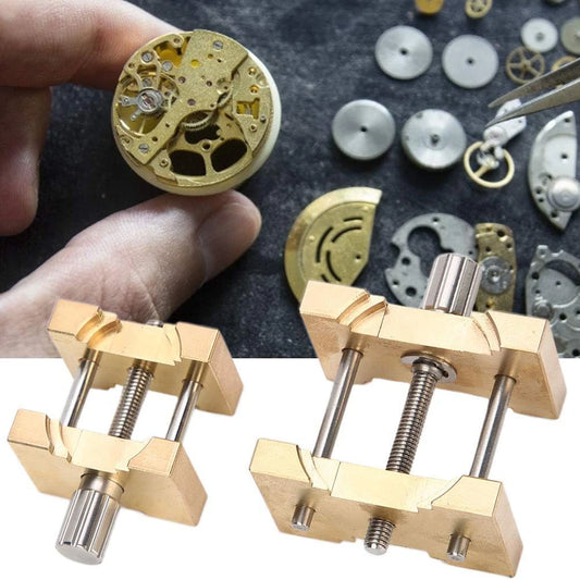 Support de mouvement de montre en laiton, Base fixe multifonction pour horloger, pince de montre, outils de réparation de montres 2 pièces