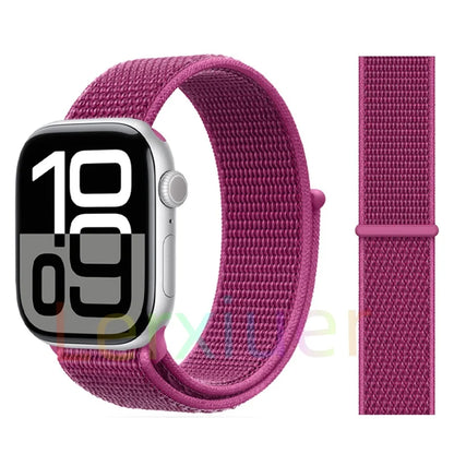 适用于 Apple Watch 46mm 44mm 45mm 40mm 41mm 42mm 的尼龙回环表带，适配 iWatch 系列 11 10 9 SE 8 7 6 5 4 Ultra 3 2 49mm