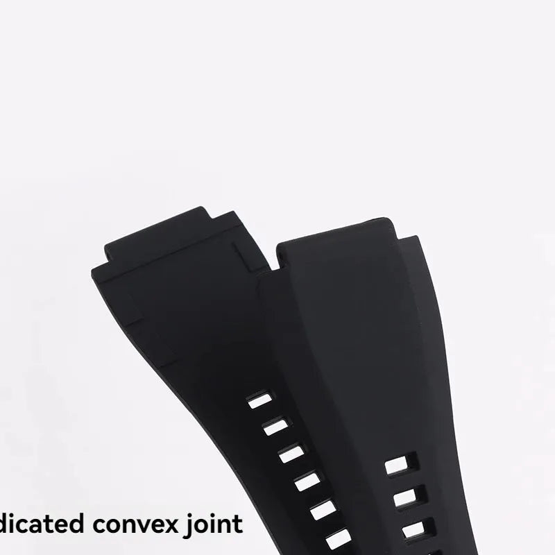 For Bell & Ross BR-03 BR-01 BR-X1 large convex silicone rubber strap 34x24mm BR01 BR02 waterproof strap Bell Ross