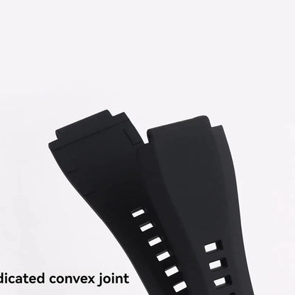 For Bell & Ross BR-03 BR-01 BR-X1 large convex silicone rubber strap 34x24mm BR01 BR02 waterproof strap Bell Ross