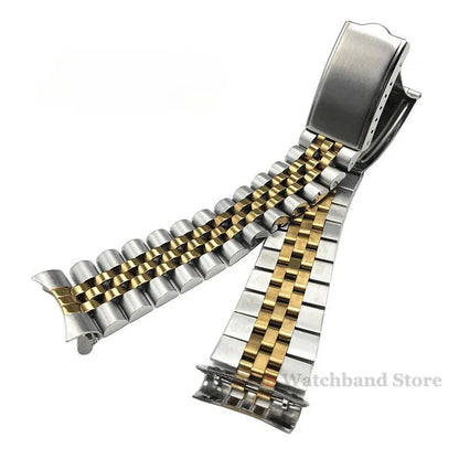 Bracelet en acier inoxydable à extrémité incurvée pour homme, SeATM SkxHouseSkx009, Jubilee Sports Strap, Structure pliante, 18mm, 19mm, 20mm, 21mm