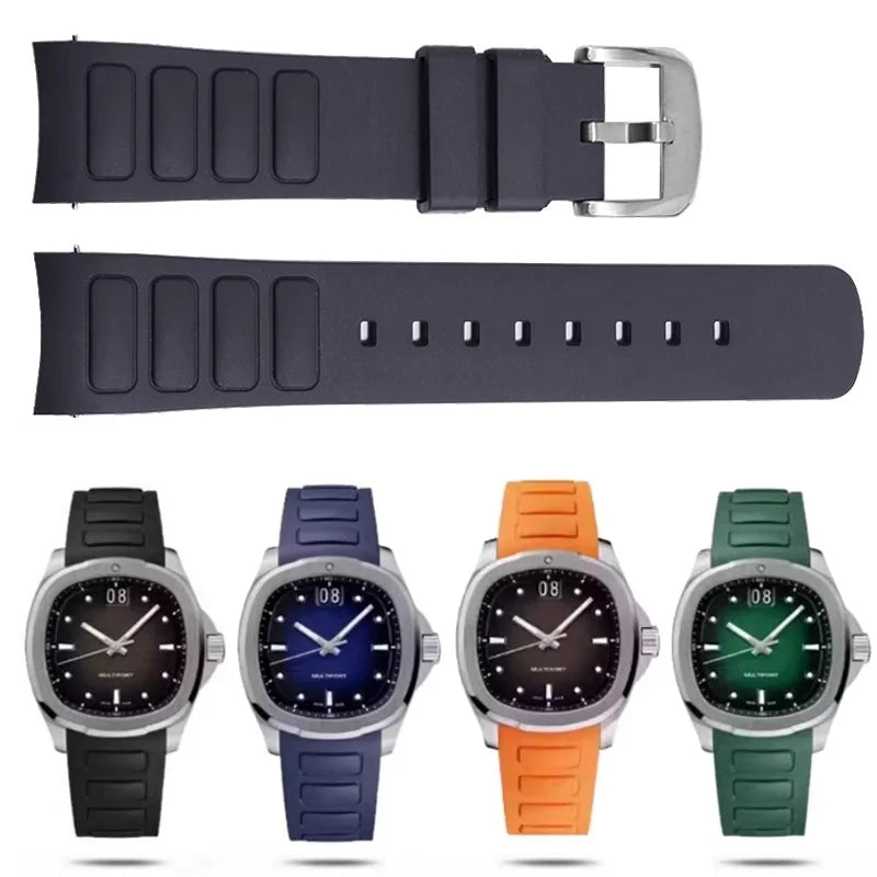 Mido美度表Multifort TV系列M049.526专用防水橡胶表带，22mm，M049弧形接口，硅胶手表配件
