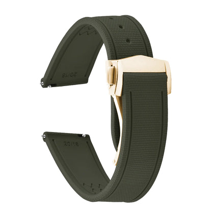 Premium Quality FKM Soft Rubber Watch Strap 20mm 21mm 22mm Sailcloth Texture Sport Band Quick Release Universal Watchband for DLug