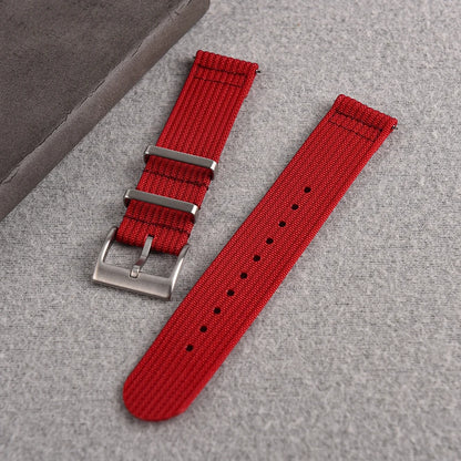 18mm 20mm 22mm Ribbed Nylon Watch Band, Breathable Sport Design, Durable Soft Strap for Men and Women