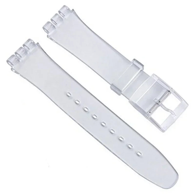Bracelet en caoutchouc étanche pour Swatch, boucle ardillon en métal, Bracelet de montre en Silicone 16/17/19/20mm, ceinture de remplacement pour hommes et femmes