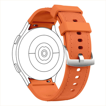 Genuine Leather Watch Strap for Samsung Galaxy Watch 7/FE/6/5/5pro/4 (40mm/44mm) Secure Buckle Classic Durable