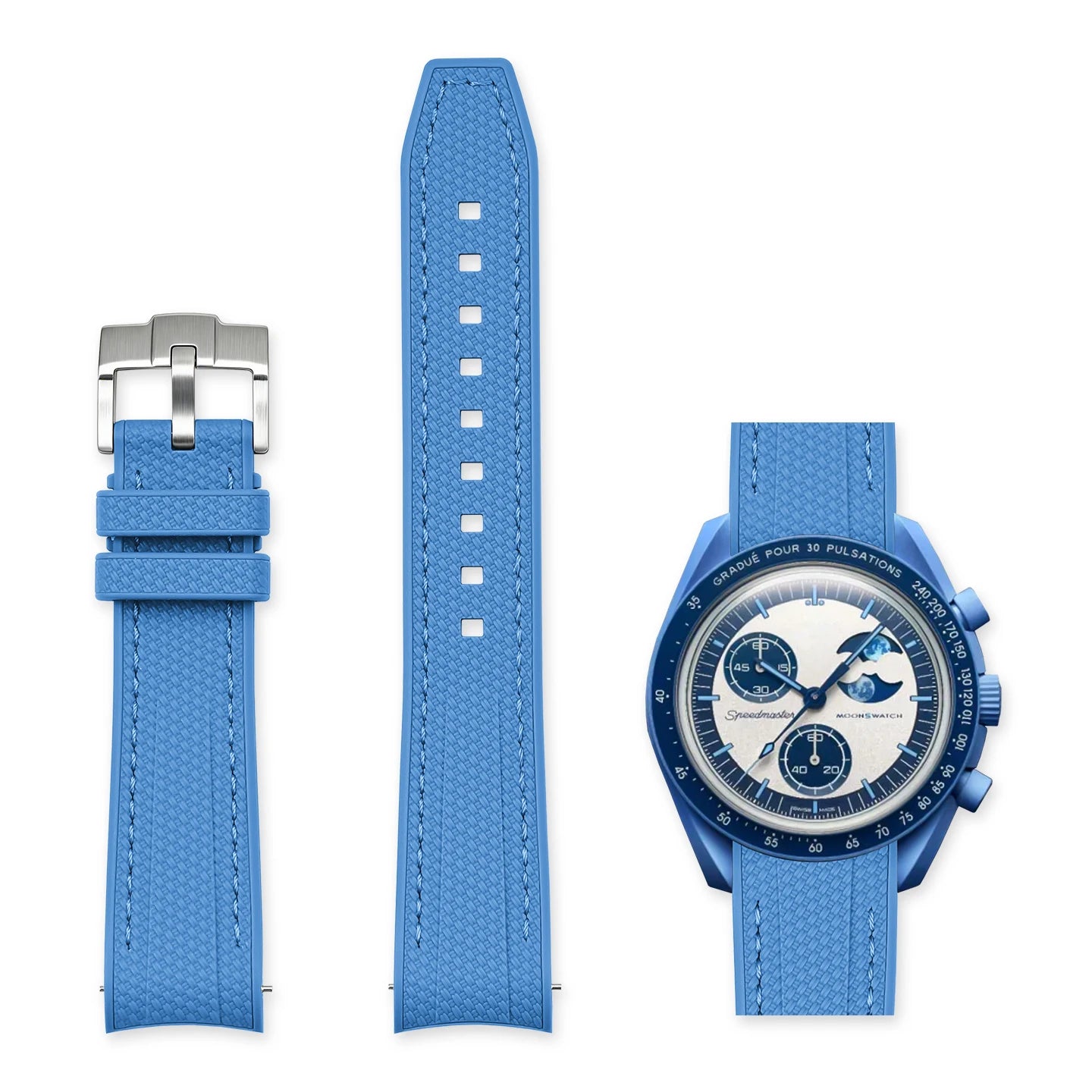 Cinturino per orologio a sgancio rapido per Omega x Swatch, cinturino curvo da 20mm, Speedmaster MoonSwatch Planet Snoopy, cinturino in gomma