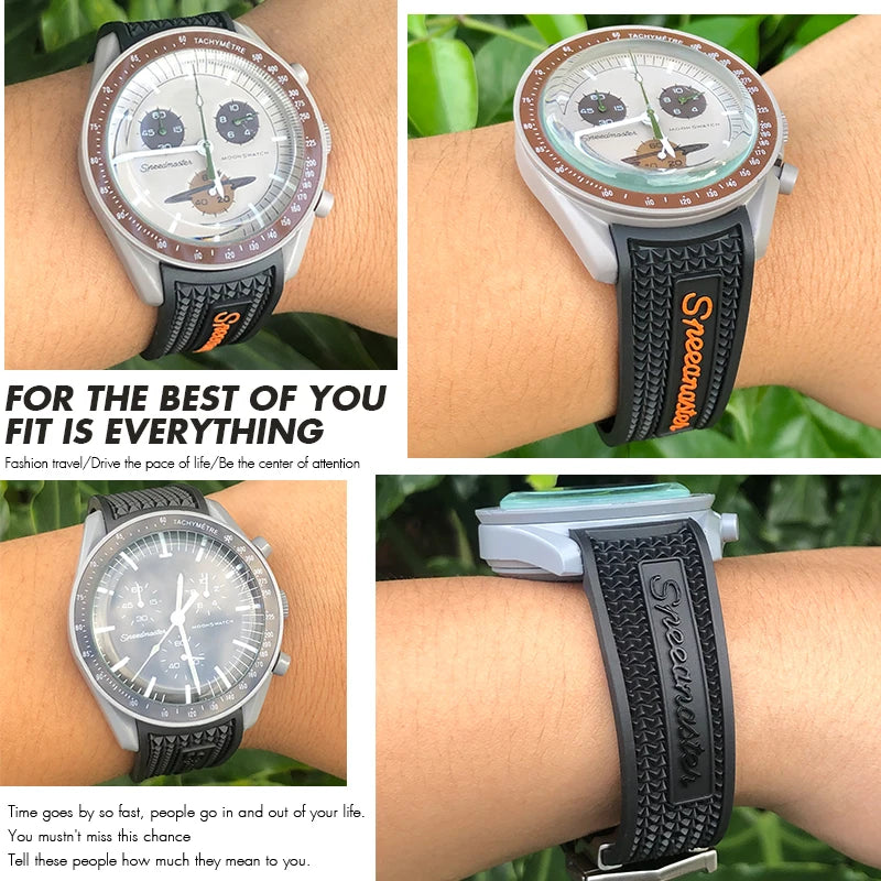 Uhrenarmband aus Naturkautschuk für Herren, Uhrenarmband für Omega Speedmaster Seam84300, weiches Silikon, Moonwatch S, 20 mm, 19 mm, 21 mm, 22 mm, 18 mm