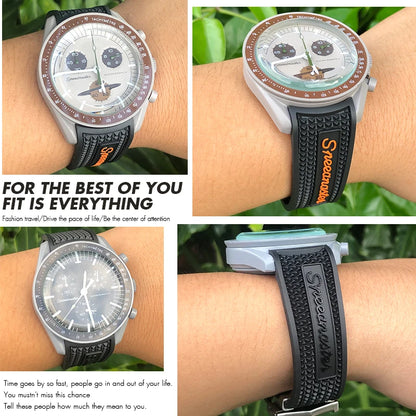 Uhrenarmband aus Naturkautschuk für Herren, Uhrenarmband für Omega Speedmaster Seam84300, weiches Silikon, Moonwatch S, 20 mm, 19 mm, 21 mm, 22 mm, 18 mm