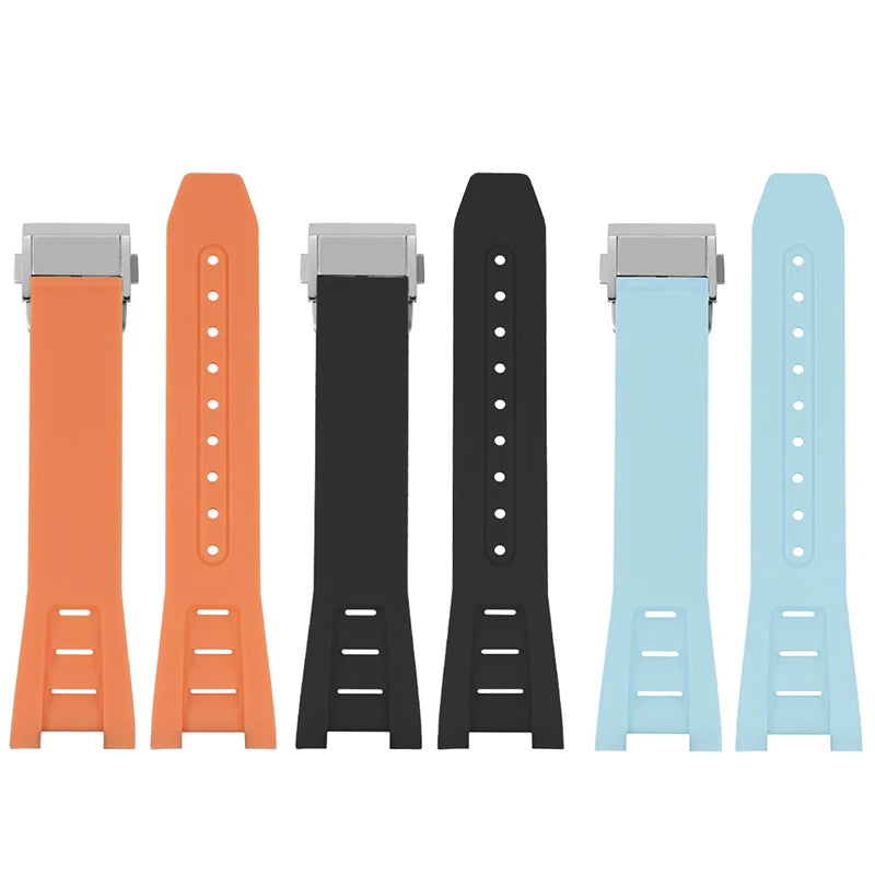 Nouveau Bracelet Ruuber en TPU pour Bell Ross INSTRUMENTS BRX5/BR05 Bracelet de montre 25mm pour Bracelet étanche Bell & Ross noir Orange bleu