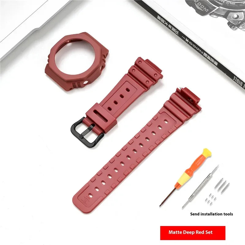 Bracelet de montre en résine pour Casio G-SHOCK GA-2100 GA-2110, Kit de modification de bracelet de montre en caoutchouc étanche pour hommes, avec outils
