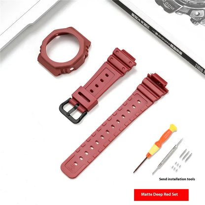Bracelet de montre en résine pour Casio G-SHOCK GA-2100 GA-2110, Kit de modification de bracelet de montre en caoutchouc étanche pour hommes, avec outils