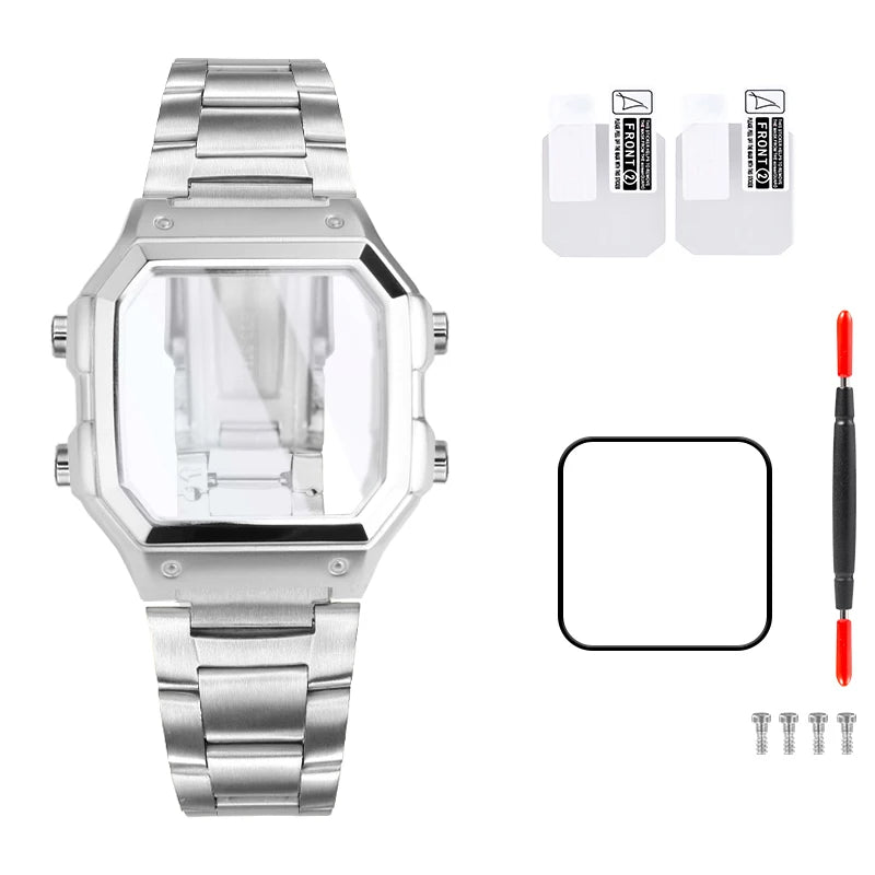 Stainless Steel Watch Case and Strap Modification Kit for Casio Royale Mod AE-1200 (3299) AE-1200WH AE-1300 WS-1600H (3556) WS-1600H
