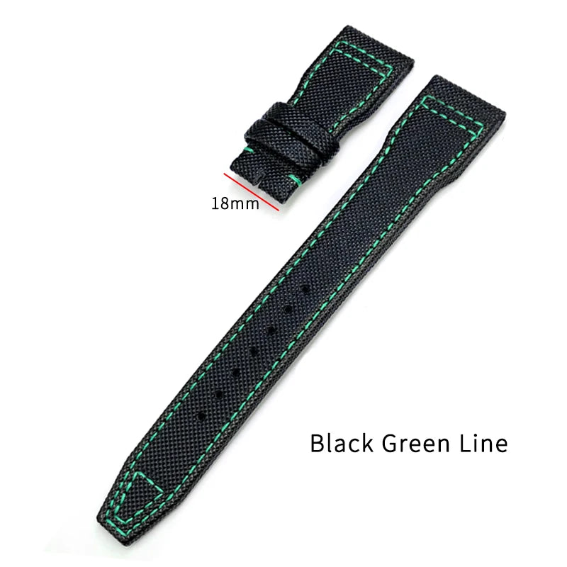 Cinturino per orologio in pelle di vitello e nylon, 20mm 21mm 22mm, per IWC BIG Pilot SPITFIRE TOP GUN IW3890 IW3880, nero, verde, blu