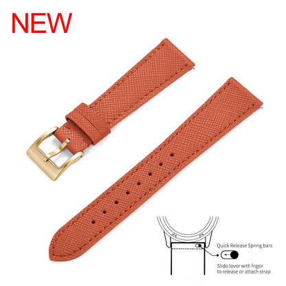 Bracelet de montre en cuir vintage cousu, 18mm, 19mm, 20mm, 21mm, 22mm, 23mm, 24mm, à dégagement rapide, rétro, durable, bracelets de remplacement
