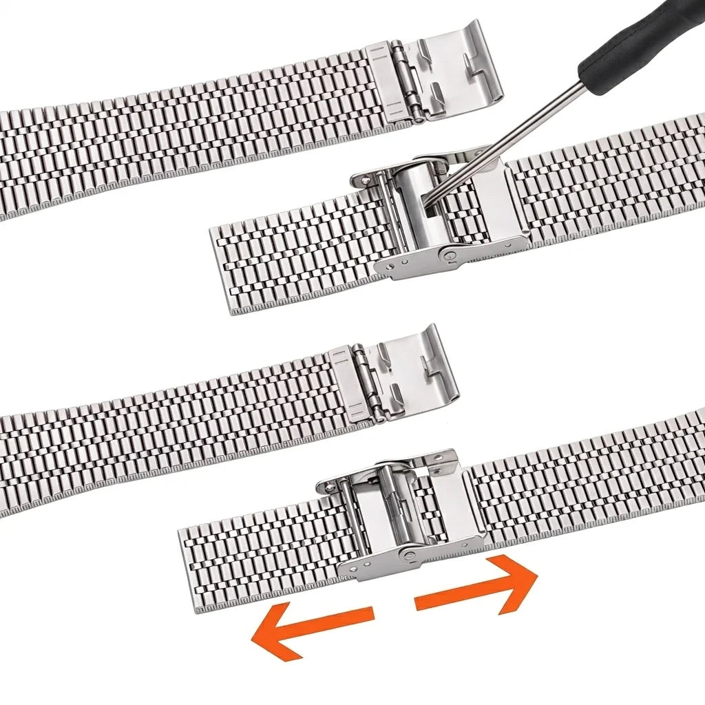 Correa de reloj de acero inoxidable de 20 mm 22 mm, correa de repuesto de malla metálica transpirable para hombres y mujeres con pasador de liberación rápida