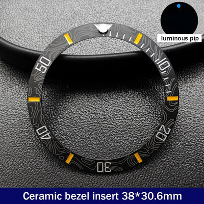 38mm x 30.6mm Sloped Ceramic Bezel GMT and Diving Watch Insert for 40mm Men's Watch Replacement Watch Bezel Inserts
