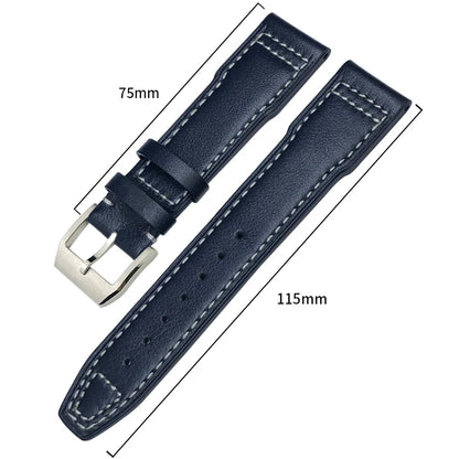 Cinturino per orologio in vera pelle da uomo, 20mm 21mm 22mm, adatto per orologio pilota IWC IW3777 PORTOFINO Mark 18, nero blu marrone