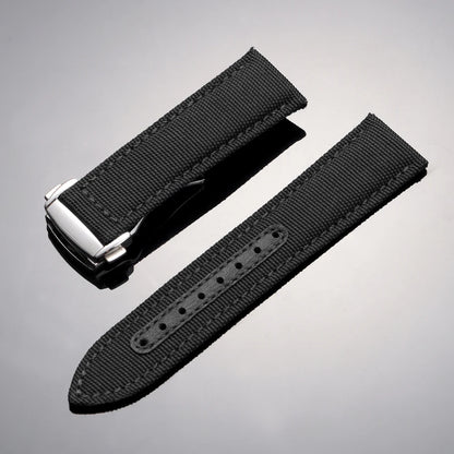Bracelet de montre en Nylon 20mm 22mm pour Omega Seamaster 300, bracelet de montre pour Speedmaster AT150, boucle pliante en toile, Bracelets de Sport pour hommes