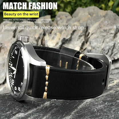 Handmade Quick Release Cowhide Watch Strap, 19mm 20mm 21mm 22mm 23mm 24mm, for Panerai Citizen Seiko TIMEX Oris IWC