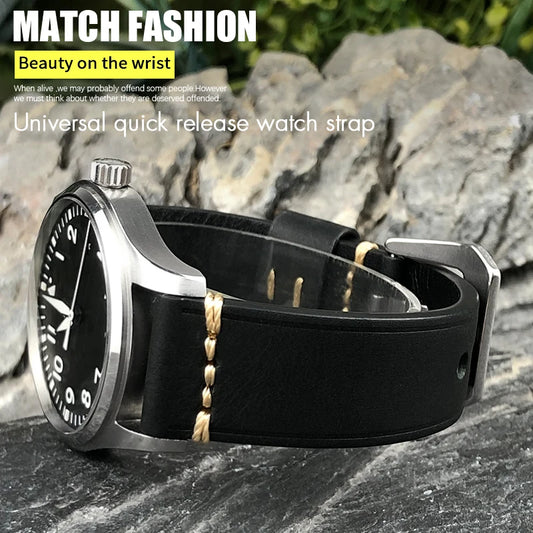 Handmade Quick Release Cowhide Watch Strap, 19mm 20mm 21mm 22mm 23mm 24mm, for Panerai Citizen Seiko TIMEX Oris IWC