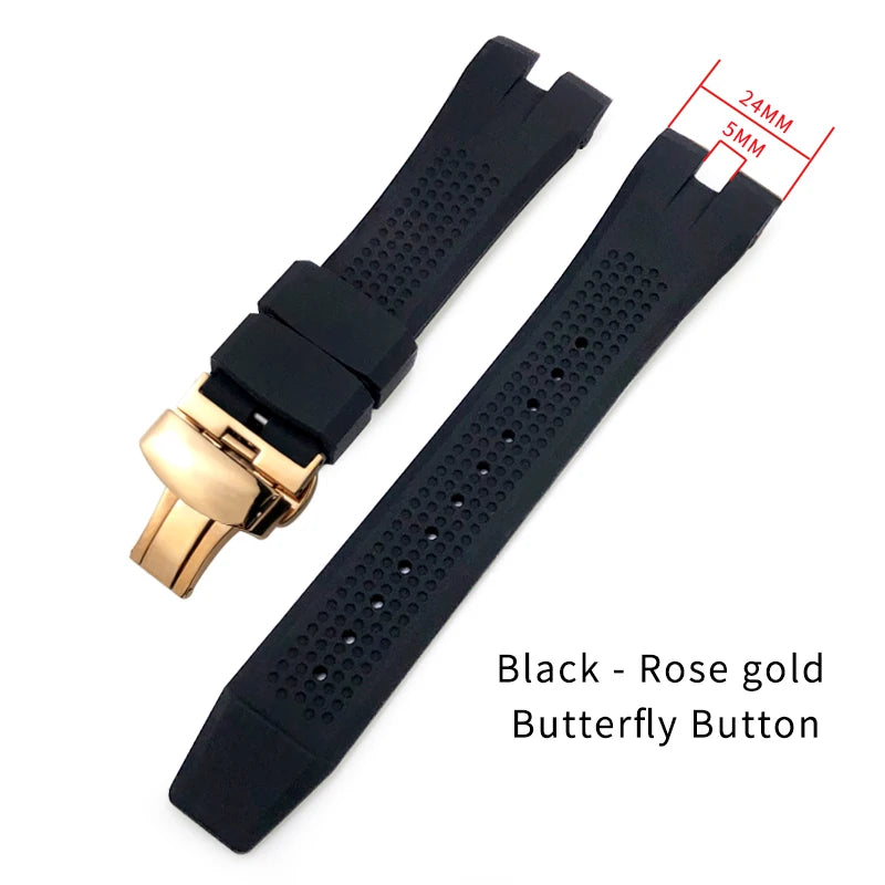 Bracelet de montre en caoutchouc et silicone de haute qualité, 24mm, pour CITIZEN AW1475 1476 1477 CA4154 4155 4156 4278, bracelet de montre de sport durable pour hommes