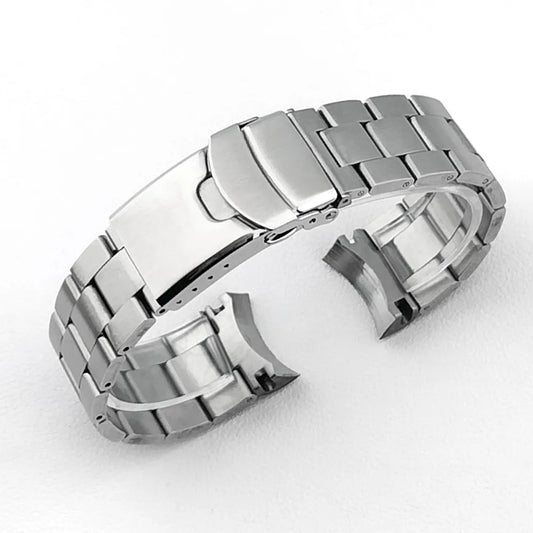 Bracciale sportivo da uomo in acciaio inossidabile massiccio, 22 mm, SRPD SKX007/SKX009 SRPD63K1, bracciale Jubilee con estremità curve.