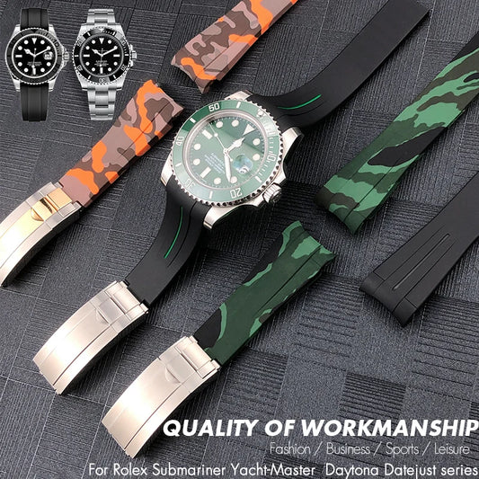 Cinturino di ricambio per orologio in gomma, cinturino in silicone, 19mm, 20mm, compatibile con Py Submariner Gstuff Explorer Milgauss Date Just CamSolomon
