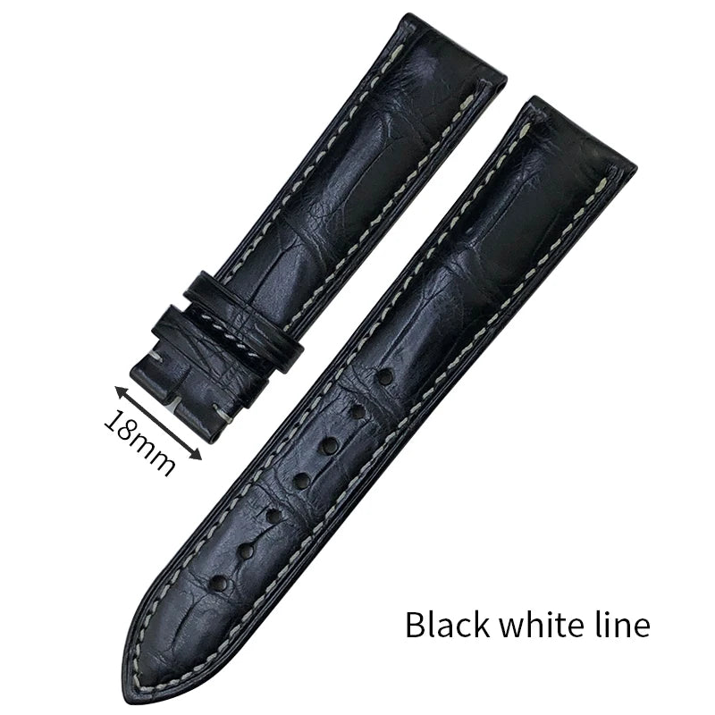 Cinturino per orologio in pelle di alligatore americano, in pelle di coccodrillo, 16mm 18mm 19mm 20mm 21mm 22mm, per cinturino per orologio Longines Master L2 L3 L4 L5